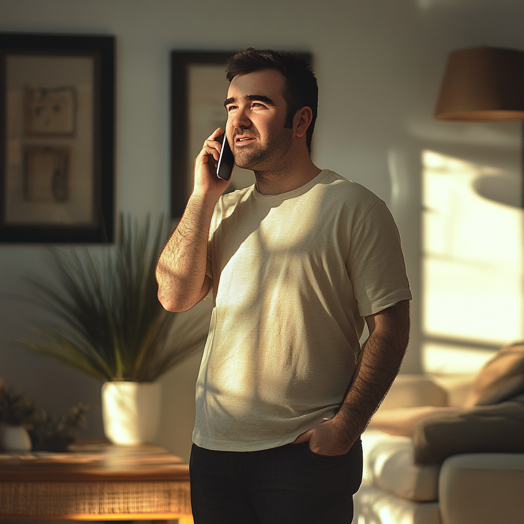 Άνδρας μιλάει στο τηλέφωνο | Πηγή: Midjourney