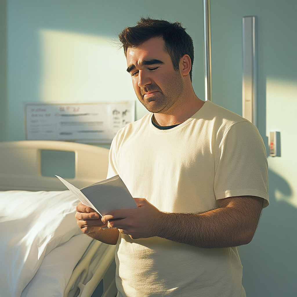 Άνδρας διαβάζει μια σημείωση | Πηγή: Midjourney